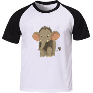 Camiseta Raglan Filhote de Mamute Cartoon
