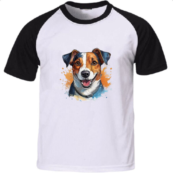 Camiseta Raglan Jack Russell Terrier Watercolor Arte
