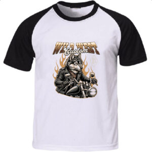 Camiseta Raglan Lobo Wild West Custom