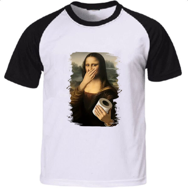Camiseta Raglan Mona Lisa que fedo