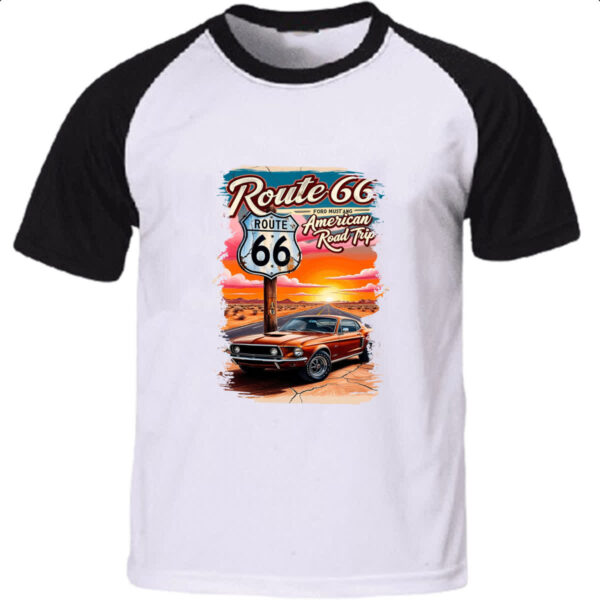 Camiseta Raglan Mustang Route 66