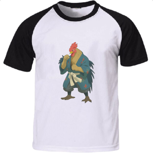 Camiseta Raglan Galo Samurai Cartoon art