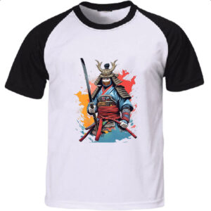Camiseta Raglan Samurai Watercolor Arte
