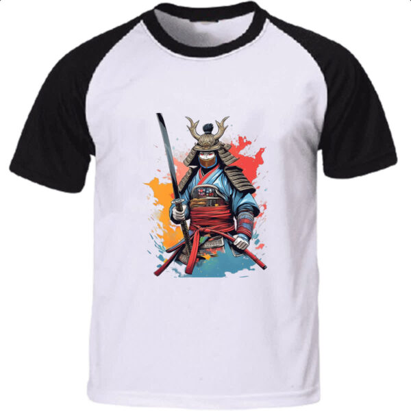 Camiseta Raglan Samurai Watercolor Arte