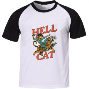 Camiseta Raglan Hell Cat Girl