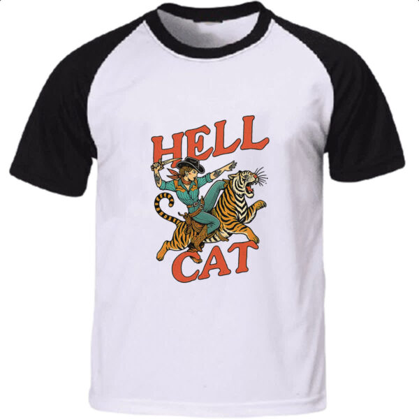Camiseta Raglan Hell Cat Girl