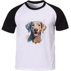 Camiseta Raglan Weimaraner Watercolor Arte