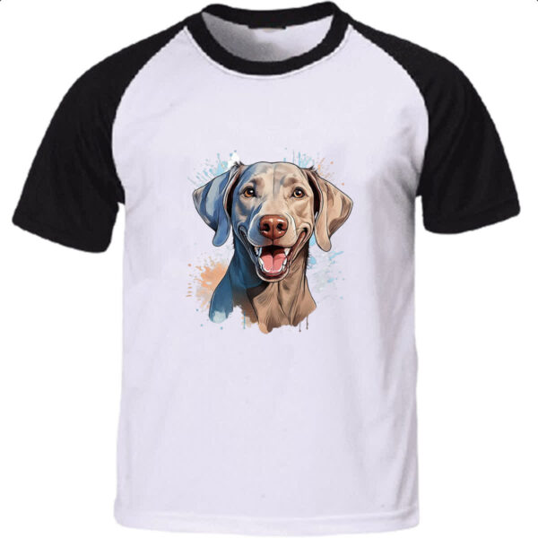 Camiseta Raglan Weimaraner Watercolor Arte