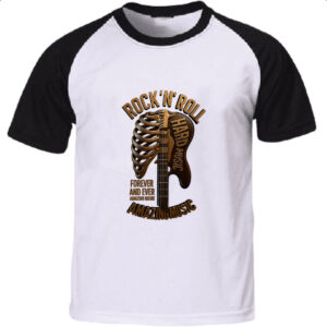 Camiseta Raglan Rock Roll Hard Music