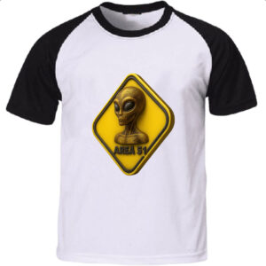 Camiseta Raglan Placa ET Area 51 3D