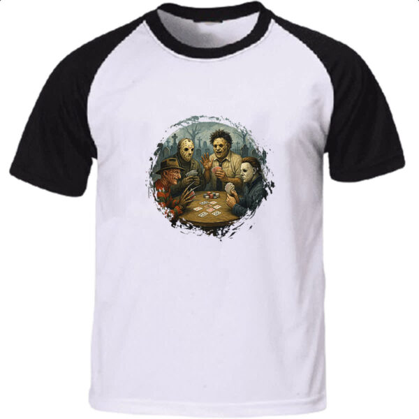 Camiseta Raglan Carteado do horror