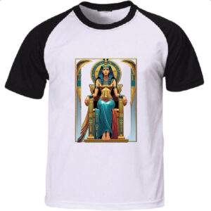 Camiseta Raglan Deusa Isis em seu trono