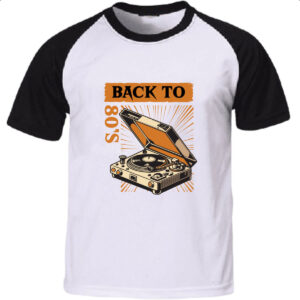 Camiseta Raglan Back to anos 80 vitrola