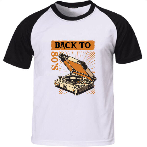Camiseta Raglan Back to anos 80 vitrola