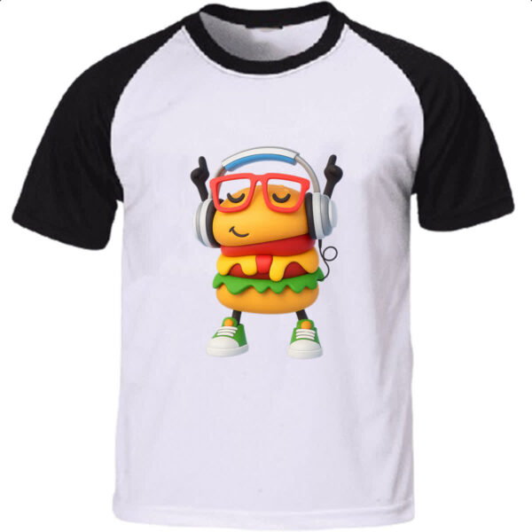 Camiseta Raglan Hamburguer na vibe