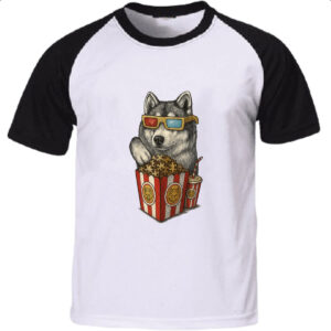 Camiseta Raglan Lobo cinema 3D
