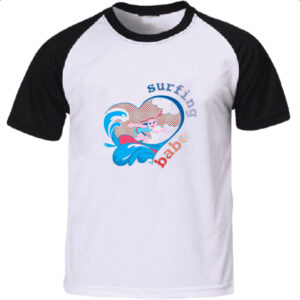 Camiseta Raglan Surfing Babe