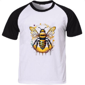 Camiseta Raglan Abelha Watercolor Arte