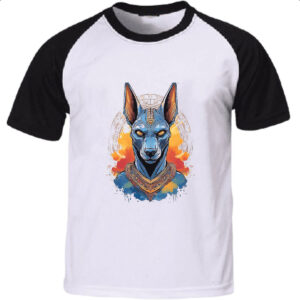 Camiseta Raglan Anubis Watercolor Arte