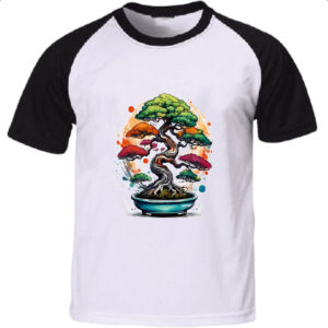 Camiseta Raglan Bonsai Watercolor Arte