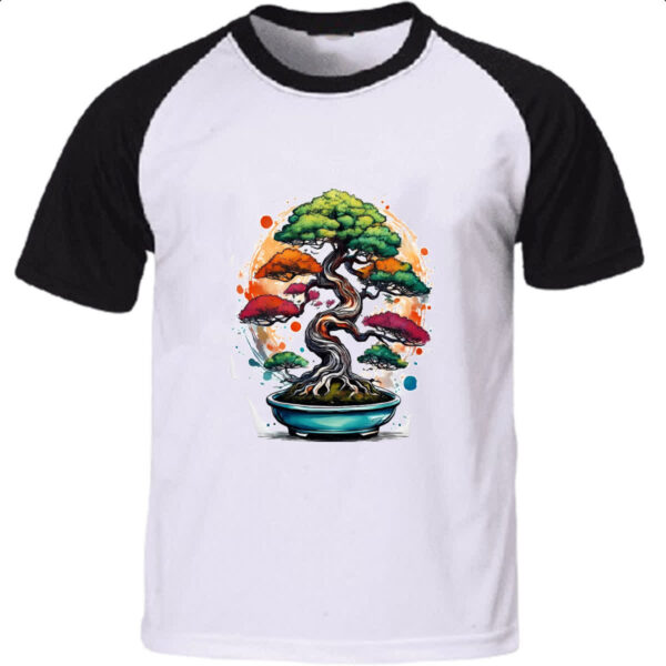 Camiseta Raglan Bonsai Watercolor Arte