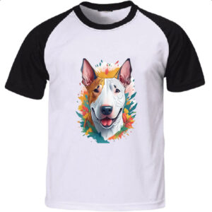 Camiseta Raglan Bull Terrier Watercolor Arte