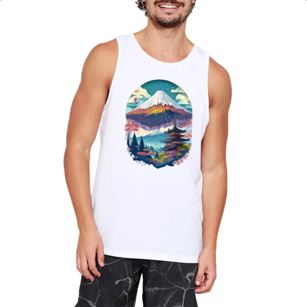 Camiseta Regata Monte Fuji Watercolor Arte - Imagem 2