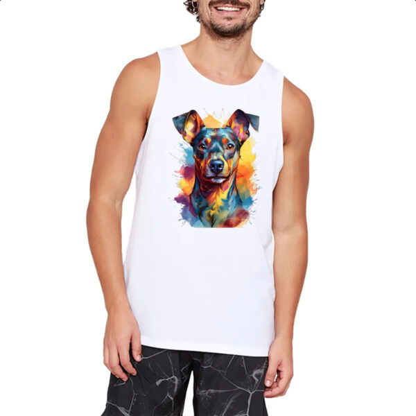 Camiseta Regata Pinscher Watercolor Arte - Imagem 2