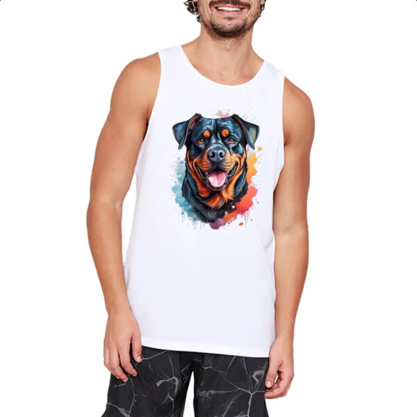 Camiseta Regata Rottweiler Watercolor Arte - Imagem 2