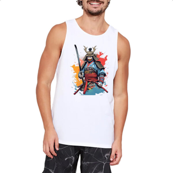Camiseta Regata Samurai Watercolor Arte - Imagem 2
