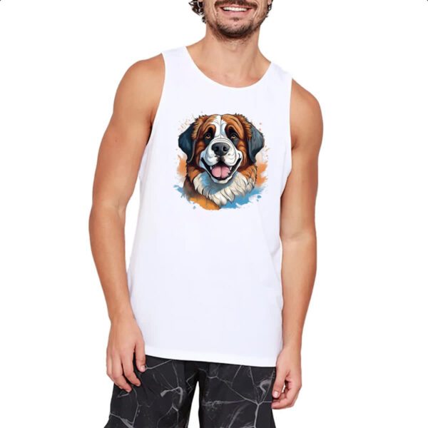 Camiseta Regata Sao Bernado Watercolor Arte - Imagem 2