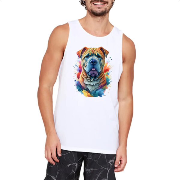 Camiseta Regata Shar-pei Watercolor Arte - Imagem 2