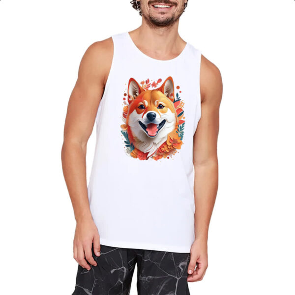 Camiseta Regata Shiba Inu Watercolor Arte - Imagem 2
