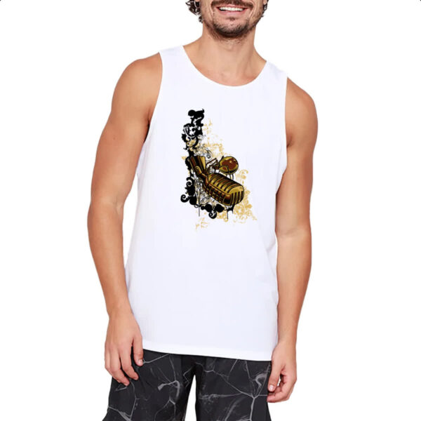 Camiseta Regata Microofone Gothic Arte - Imagem 2