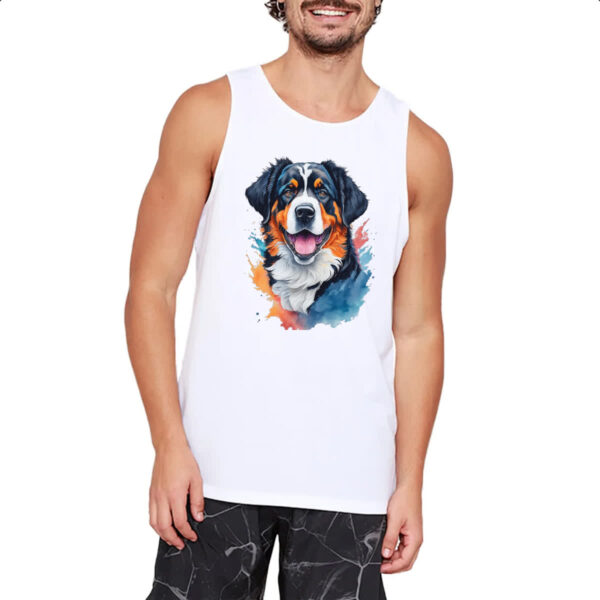 Camiseta Regata Boiadeiro de Berna Watercolor Arte - Imagem 2