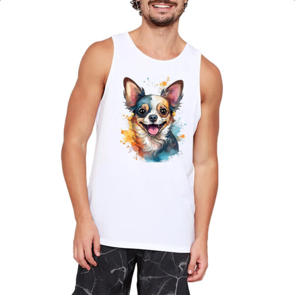 Camiseta Regata Chihuahua Watercolor Arte - Imagem 2