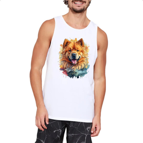 Camiseta Regata Chow Chow Watercolor Arte - Imagem 2