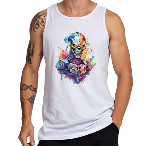 Camiseta Regata Exterminador Watercolor Arte - Imagem 3