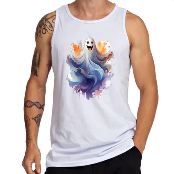 Camiseta Regata Fantasma Watercolor Arte - Imagem 3