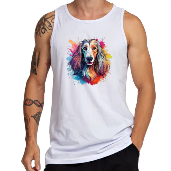 Camiseta Regata Galgo afegao Watercolor Arte - Imagem 3