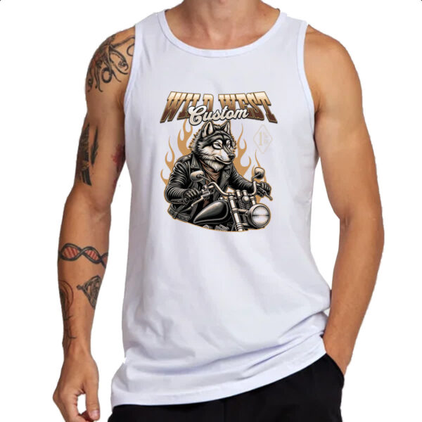 Camiseta Regata Lobo Wild West Custom - Imagem 3