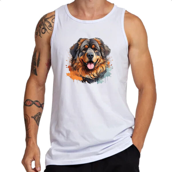 Camiseta Regata Mastim tibetano Watercolor Arte - Imagem 3