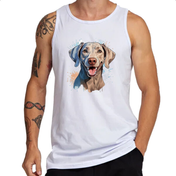 Camiseta Regata Weimaraner Watercolor Arte - Imagem 3