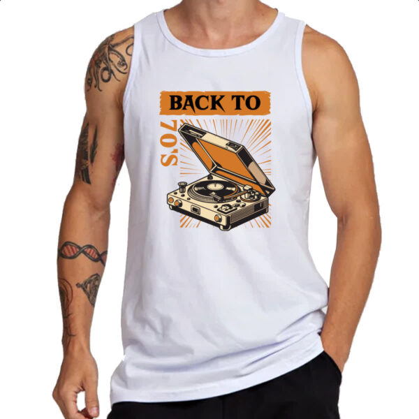 Camiseta Regata Back to anos 70 vitrola - Imagem 3