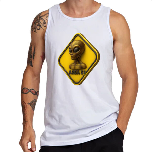 Camiseta Regata Placa ET Area 51 3D - Imagem 3