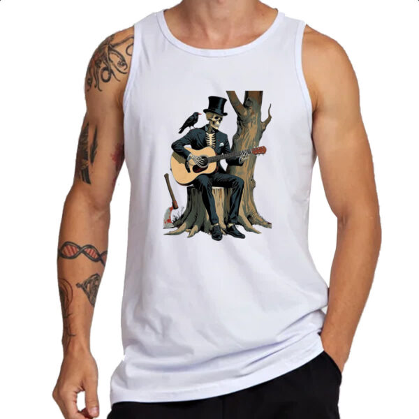 Camiseta Regata Esqueleto tocando violao - Imagem 3