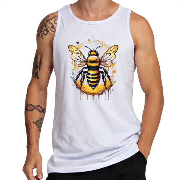 Camiseta Regata Abelha Watercolor Arte - Imagem 3