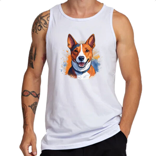 Camiseta Regata Basenji Watercolor Arte - Imagem 3
