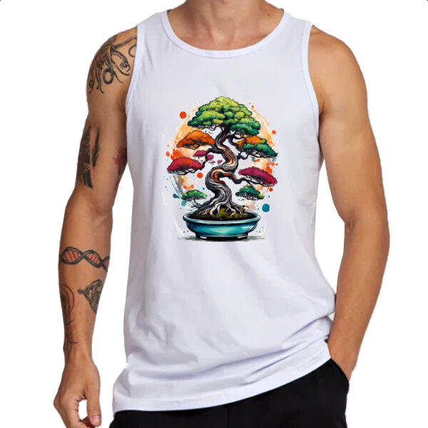 Camiseta Regata Bonsai Watercolor Arte - Imagem 3