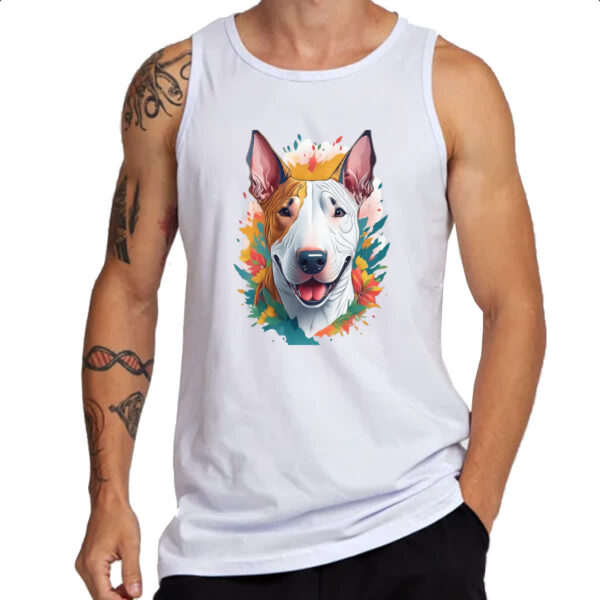 Camiseta Regata Bull Terrier Watercolor Arte - Imagem 3
